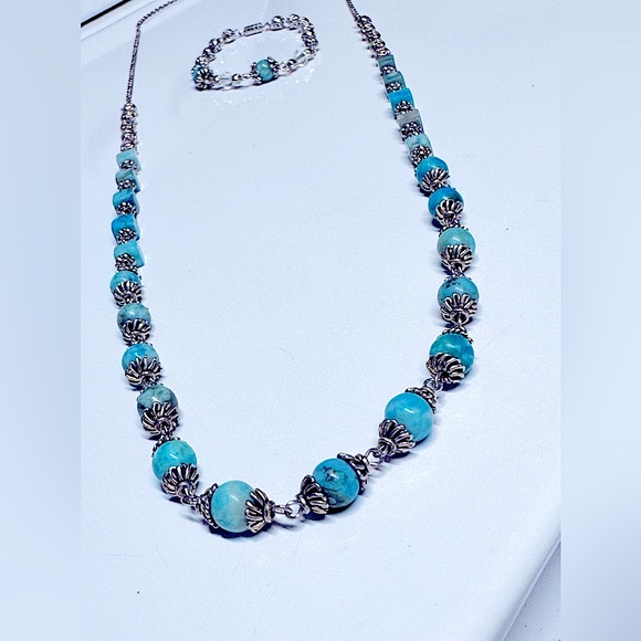 🥳HP:RARE Soul’s 3pc Handcrafted “Persian Turquoises” Gemstones 925s Jewelry Set - Picture 11 of 17